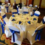 Matching napkins and satin sashes